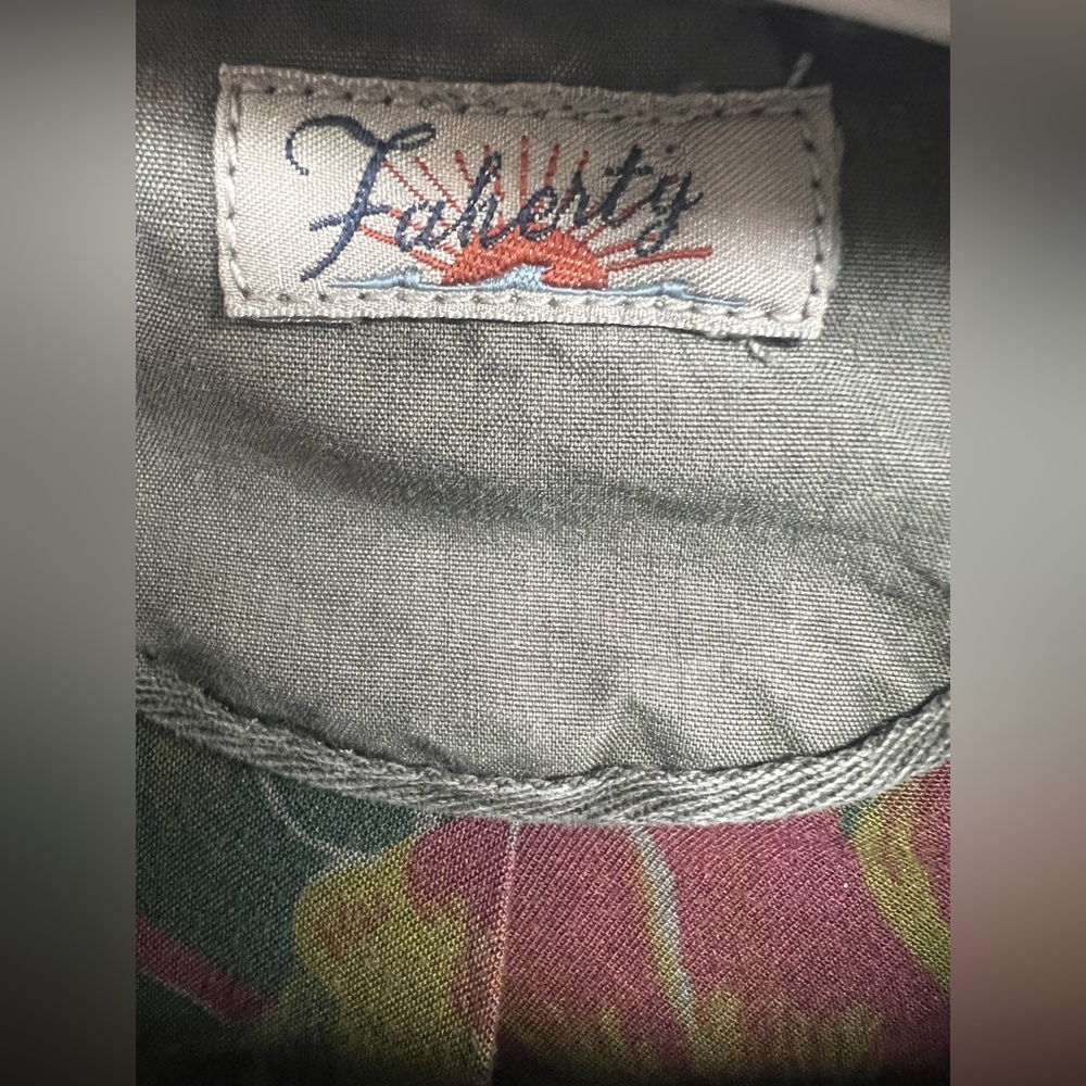 Faherty Olive Button-Up Jacket,Cooper Womens, Est… - image 3